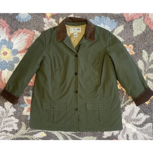 LL Bean Barn Jacket Womens Size XL Chore Coat Classic Casual Green Winter Parka